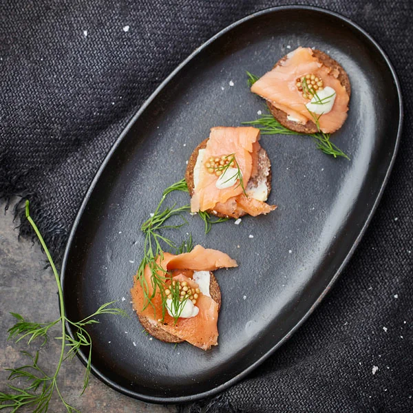Serving idea with smoked salmon
