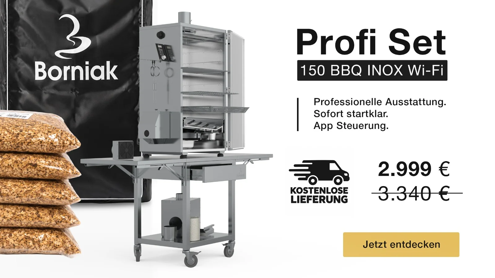 Borniak Profi Set 150 BBQ INOX Wi-Fi